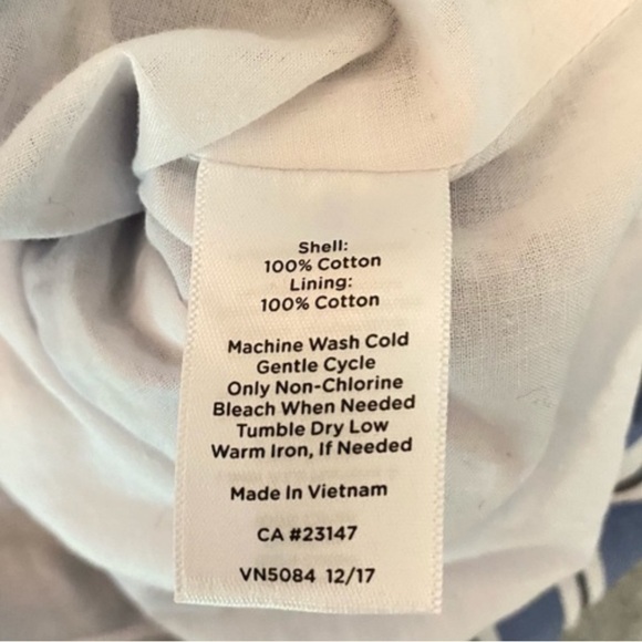 Talbots blue and white striped wrap skirt with ruffles 2P - Picture 5 of 7